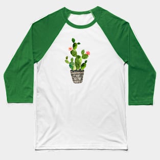 Cactus in Decorative Pot Baseball T-Shirt